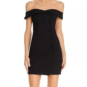 Likely Black Strapless Button-Detail Dress